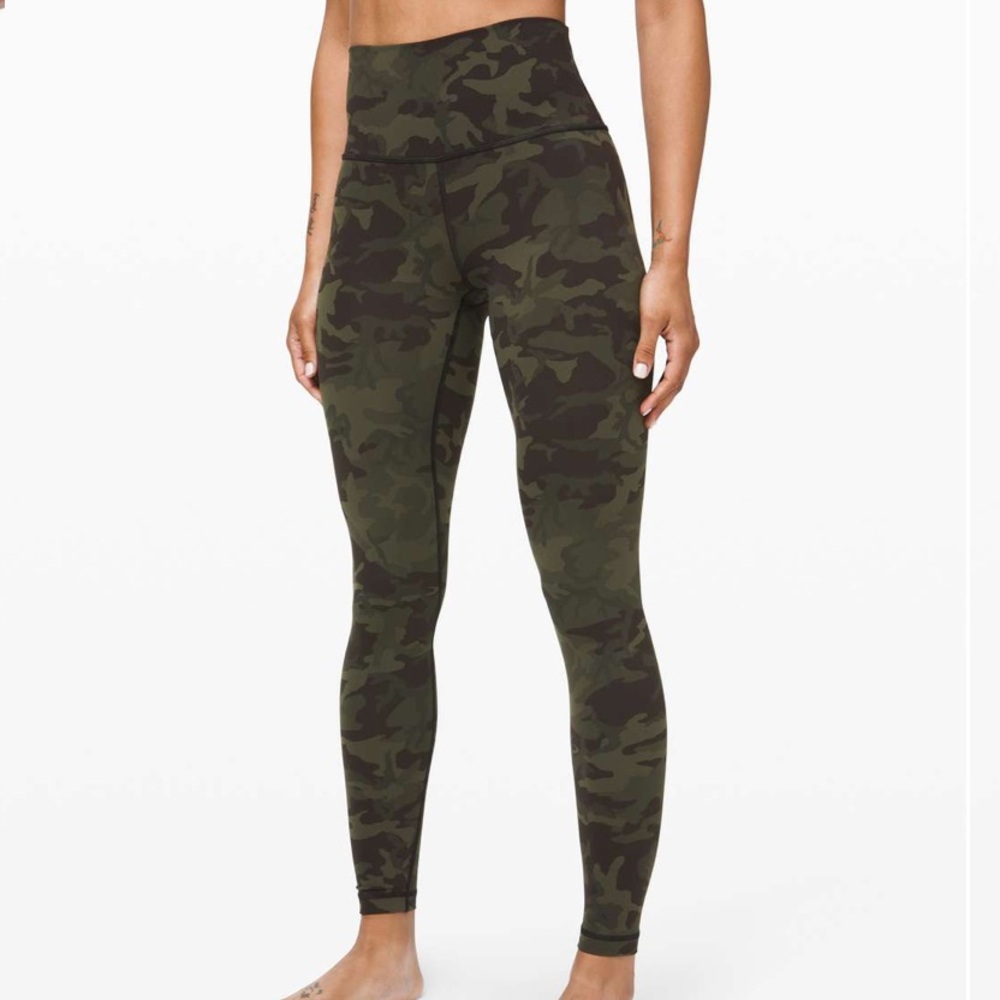 lululemon athletica Camo Leggings - Green and Black